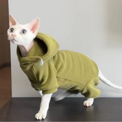 Body de Polar Grueso y Cálido para Mascotas Gatos Esfinge Devon Rex British Shorthair Protector de Vientre de Cuatro Patas Elástico Invierno Gato