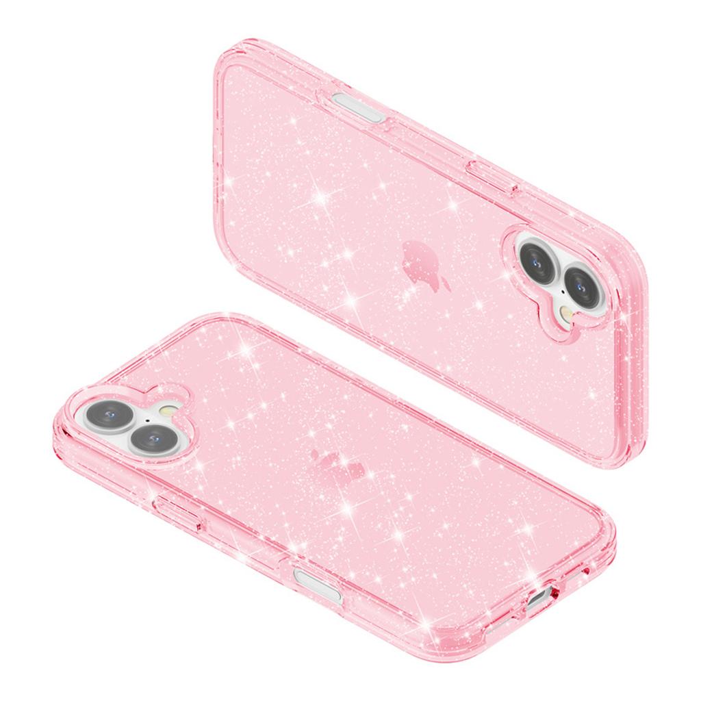 For iPhone 17 Case Sparkly Powder Glitter Shiny Soft TPU + Hard PC Back Cover