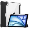 For iPad Air 11 (2025)/(2024) Clear Case PU Leather Auto Wake Sleep Protective Cover with Pen Slot
