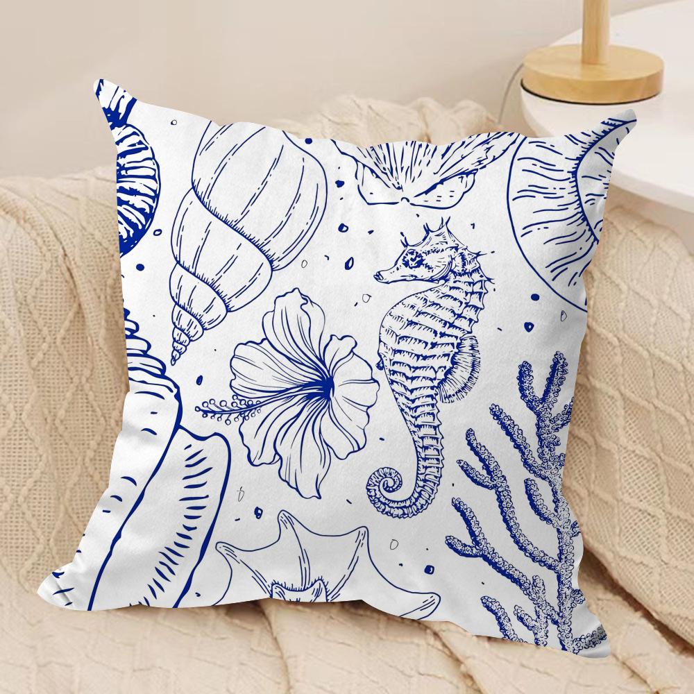 Oean Animals Cushion Cover Silky Short Plush Double-Sided Printed Pillow Case for Sofa All Seasons Home Decor Gift