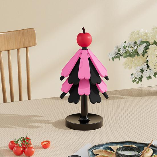 Yousheng Silicone Trivet for Hot Dishes Christmas Tree Pot Holder Heat Resistant Coasters Insulation Pad for Kitchen