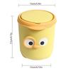 652F Lovely Cartoon Mini Waste Basket with Sealable Lid Trash Can for Small Space