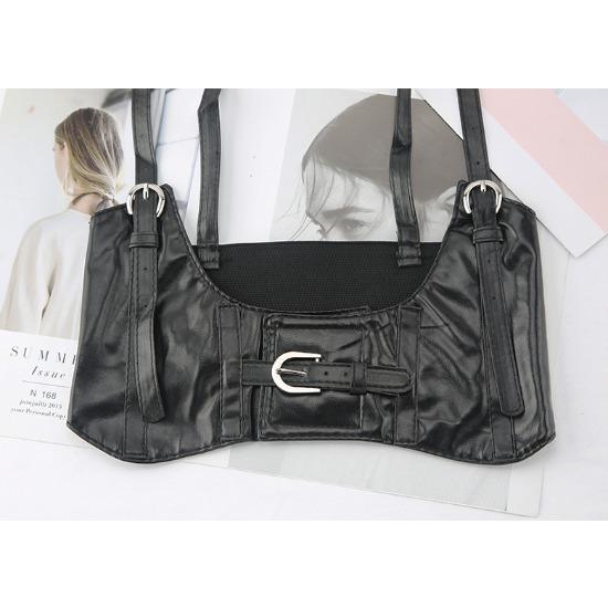 Street Shooting Strap Waist Seal Decoration Black Punk Style Suspender With Suit Belt Women'S Waist
