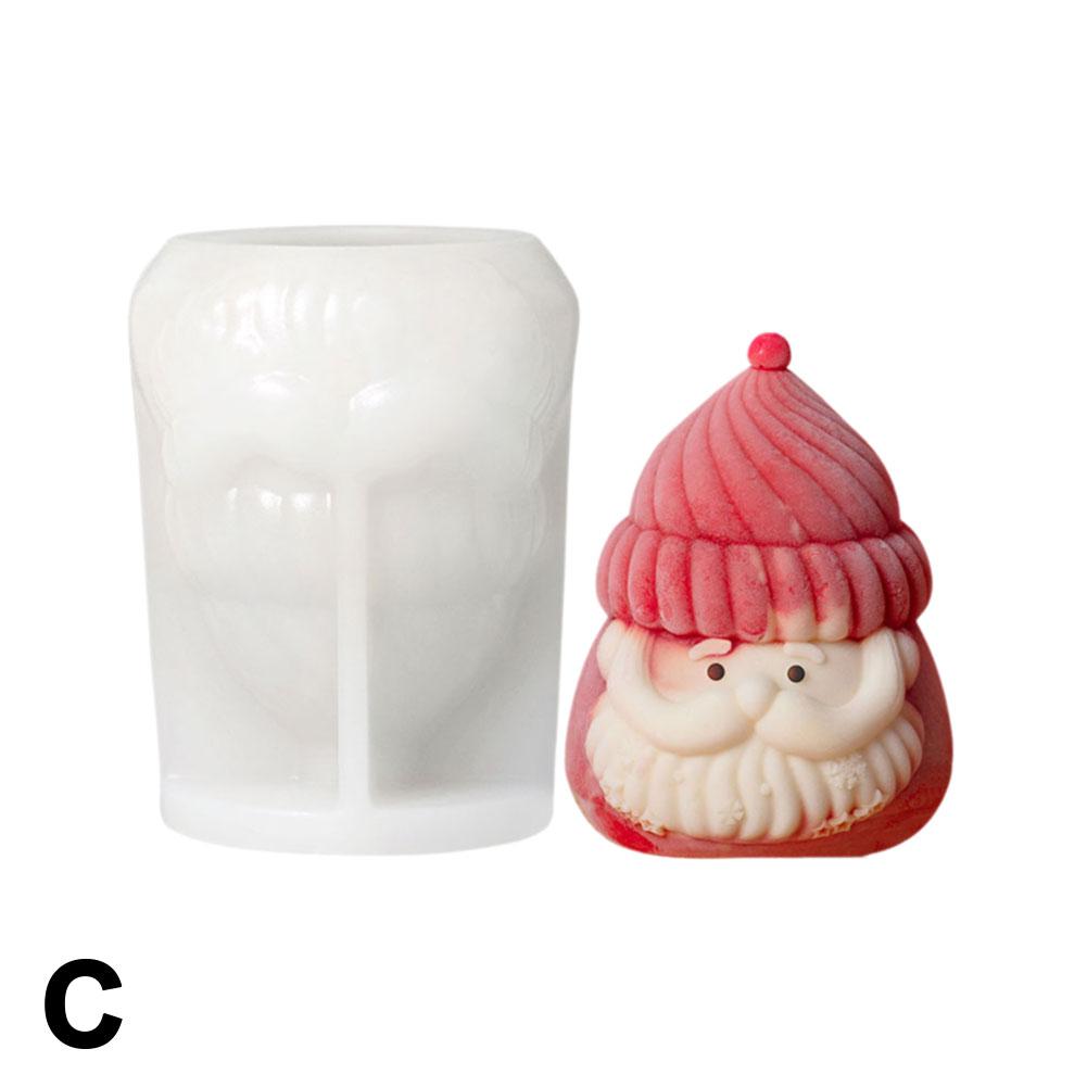 Kuchendekorationswerkzeug Weihnachtsmann 3D Silikonform Weiche Handgemachte Mousse-Kuchenform Antihaft-Kerzenform für Schokolade Puddin P9j5