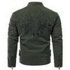 Jaqueta masculina de couro PU de outono e inverno para motocicleta
