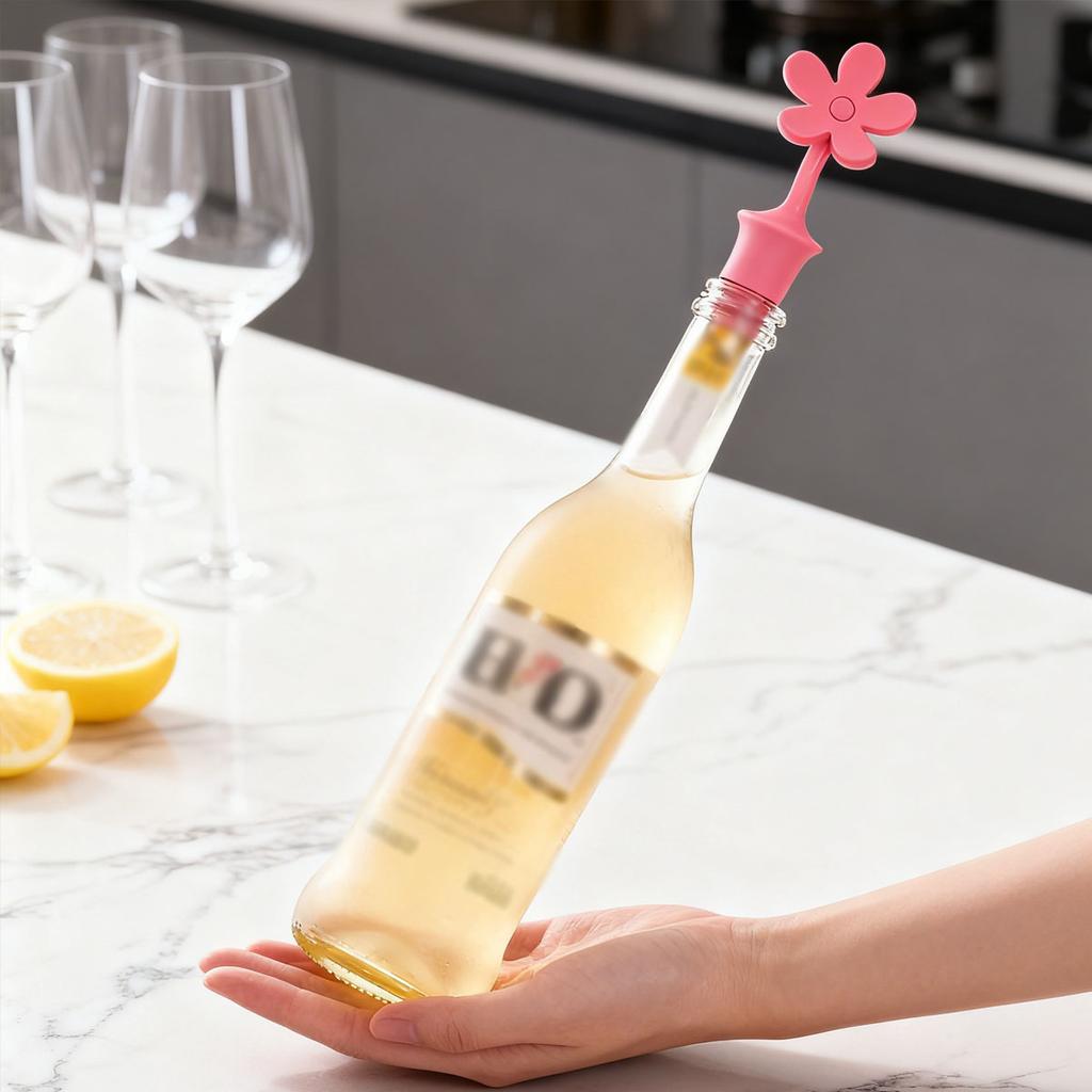 1pc-Flower Bottle Stopper, Red Wine Beer Bottle Stopper, Sealed Bottle Stopper, Creative