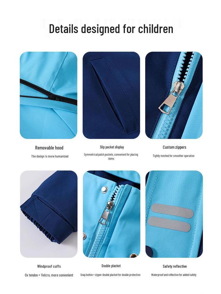 Children's Autumn/Winter School Uniform Set: Windbreaker & Sportswear Three-Piece for Kindergarten & Primary