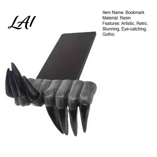 Decorative Page Tab for Students Creepy Demon Claw Resin Bookmark 3D Devil Hand Horror Vintage Design Book Clip Gothic Halloween Indoor Decoration