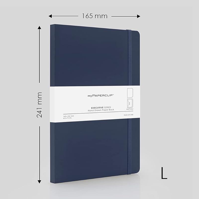

myPAPERCLIP Executive Series Notebook, Large (165 x 241 mm, 6.5 x 9.5 in.) Plain, ESX192L-P Mixed (Pack of 5) 5