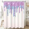 Purple dripping glitter waterproof shower curtain bathroom decor custom size printed fabric water resistant home accessories whi