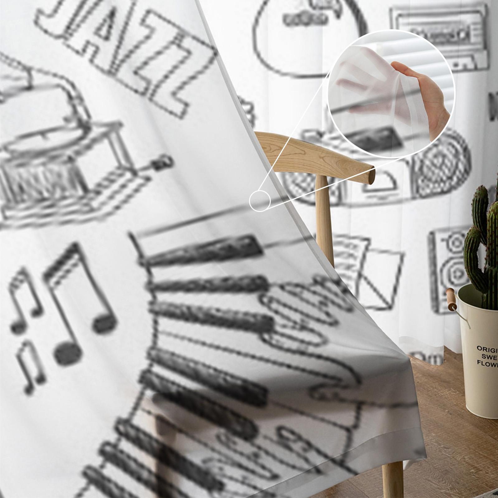 Музыкальные тюлевые шторы для гостиной — фото 5