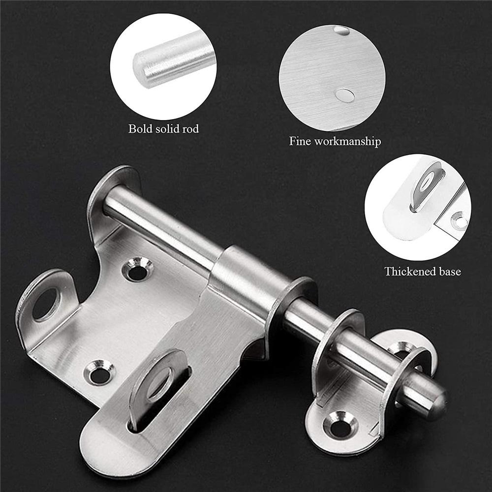 Sliding Door Latch Bolt Latch Thickened Stainless Steel Solid Durable With Hole12cm (1pcs)