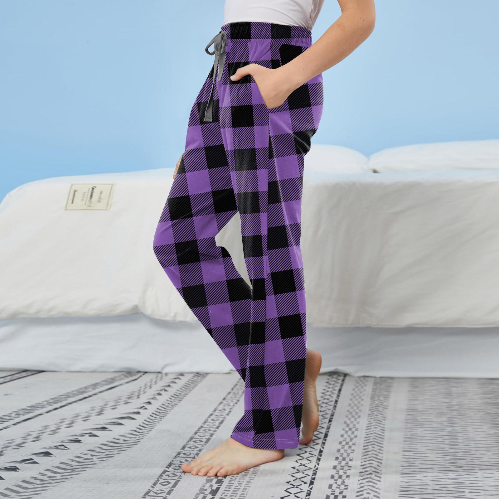 

Детские хлопковые пижамные штаны с карманами 150 фиолетовый