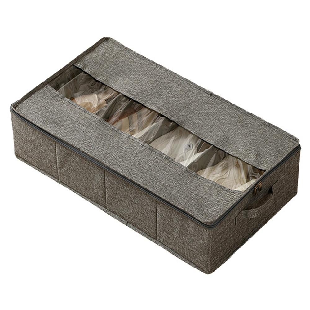 Underbed Storage Box with Dividers 60 x 33 x1 5cm Clear Window Waterproof Organizer for Shoes Clothes