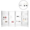 Foldable 4-Panel Jewelry Holder Earrings Display Stand Ear Studs Storage Rack   (Black)