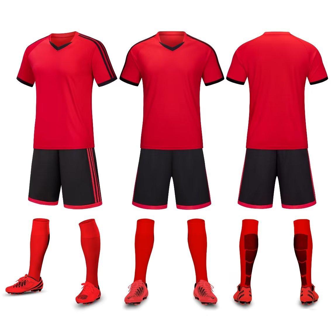 Football Jersey Set Men S Adult Children S Football Game Training Jersey Light Plate Printing Football Jersey Team Jersey size 20 (children s 110-120) красный