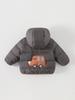 Baby Cartoon Hooded Down Jacket - Warm Autumn/Winter Long-Sleeved Zipper Shirt for Boys' Outdoor Wear