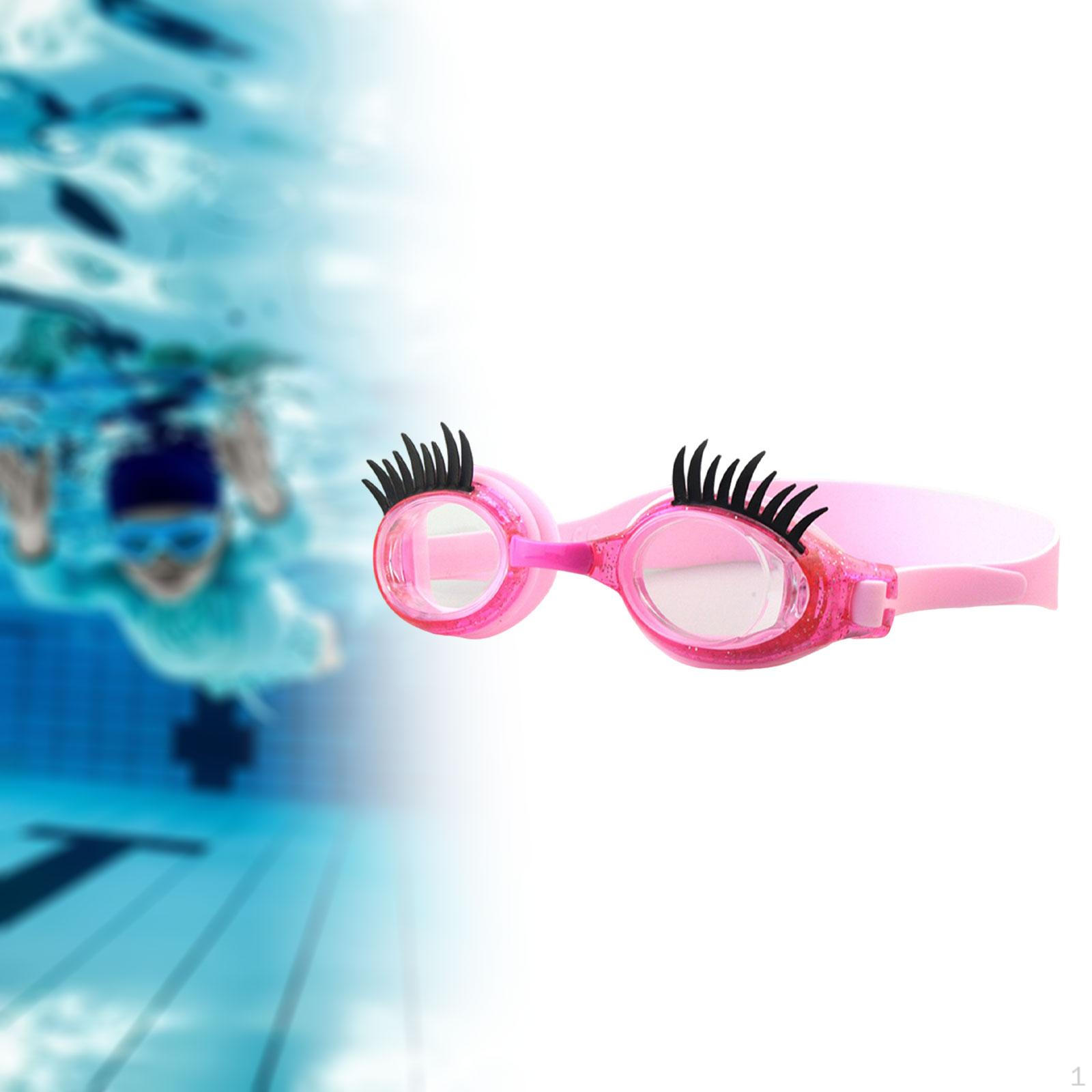 

Детские очки для плавания Мультяшные очки Удобные Четкий обзор Ресницы Очки Бассейн для Pink