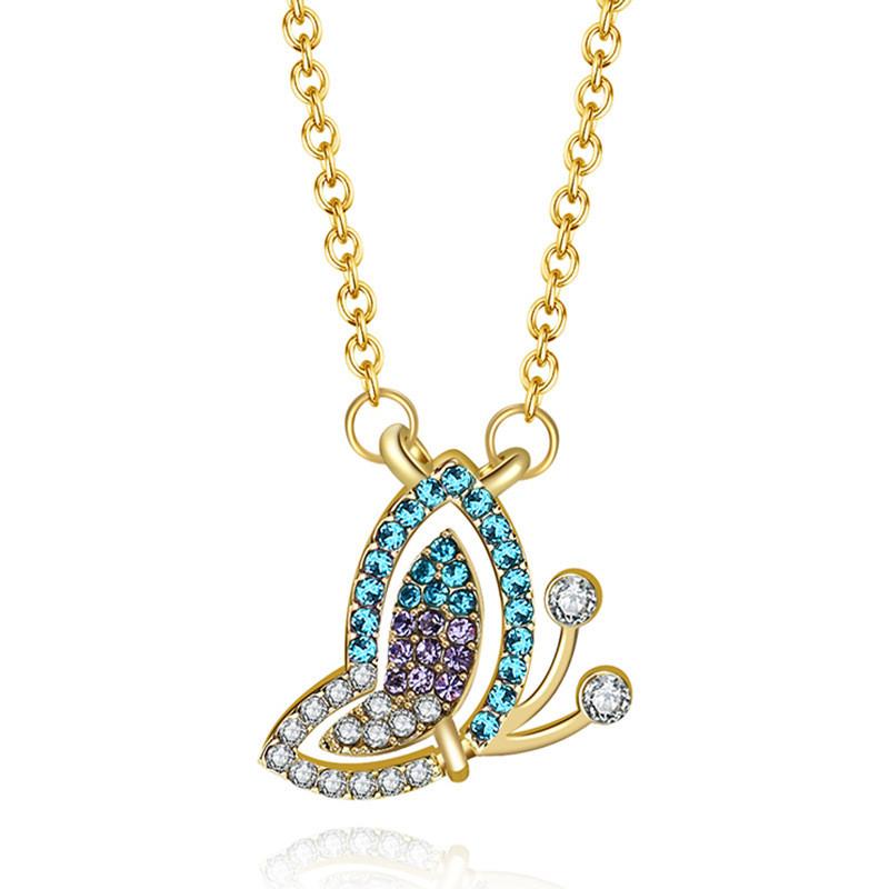 Fashionable Minimalist Butterfly Pendant Necklace In Titanium Steel For Womens Style