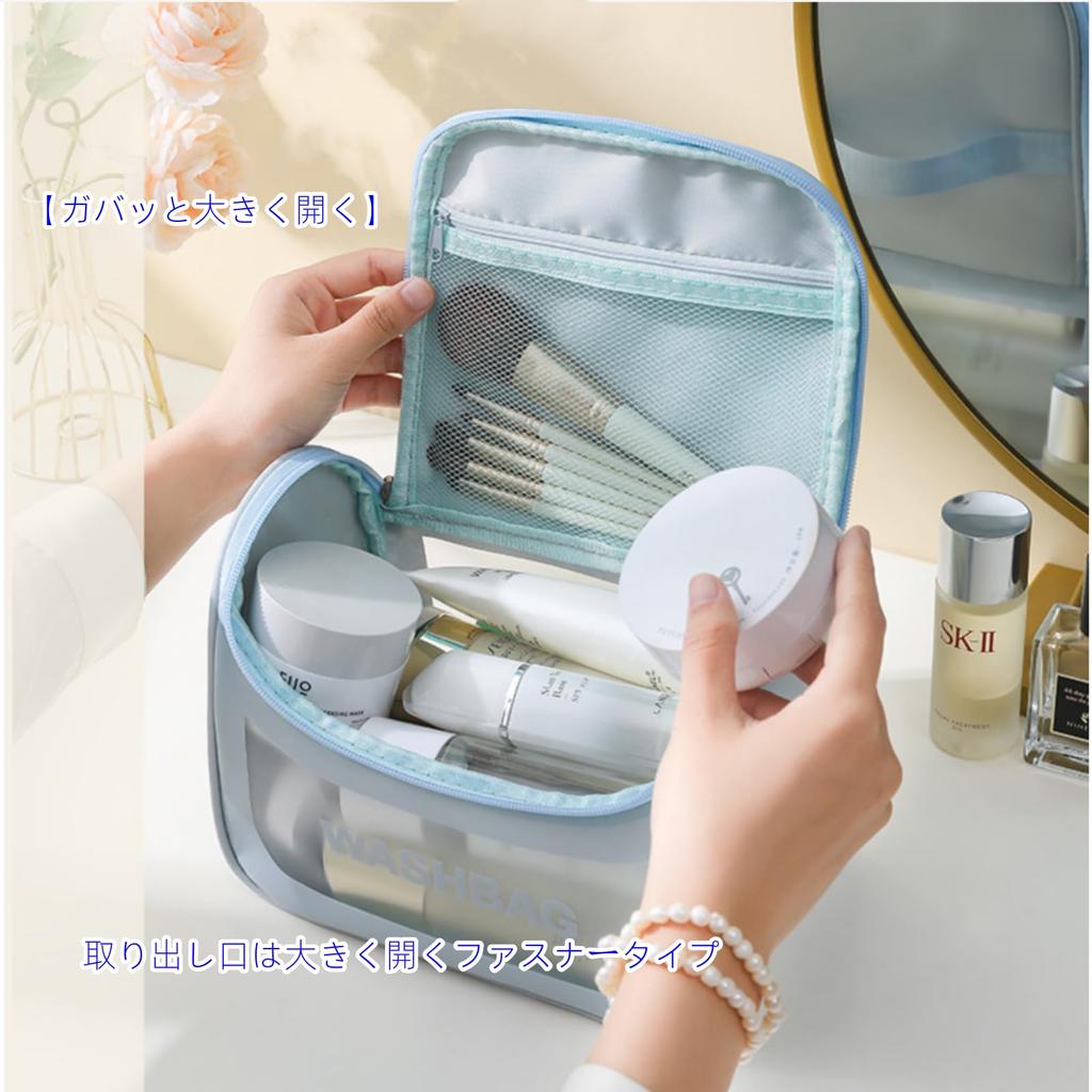 Aylashine Cosmetic Vinyl Clear Makeup Clear Bath Cosmetic Large Lightweight and Waterproof Wash Spa Pool Beach Swimming Beach Swimsuit Hot Blue