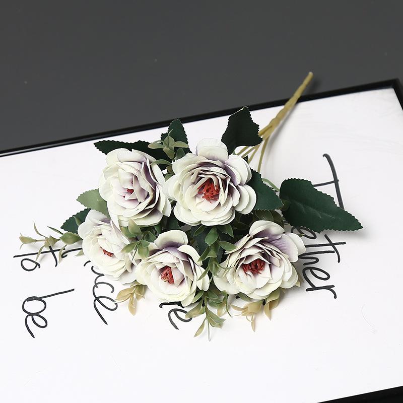 

Artificial Rose Flowers for Home Decor, Living Room Ornaments, Wedding Arrangements, and Photography Props фіолетовий/сірий колір