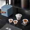 Ice Suet Jade Porcelain Set Portable Tea Set Outdoor Ceramic Travel Tea Set