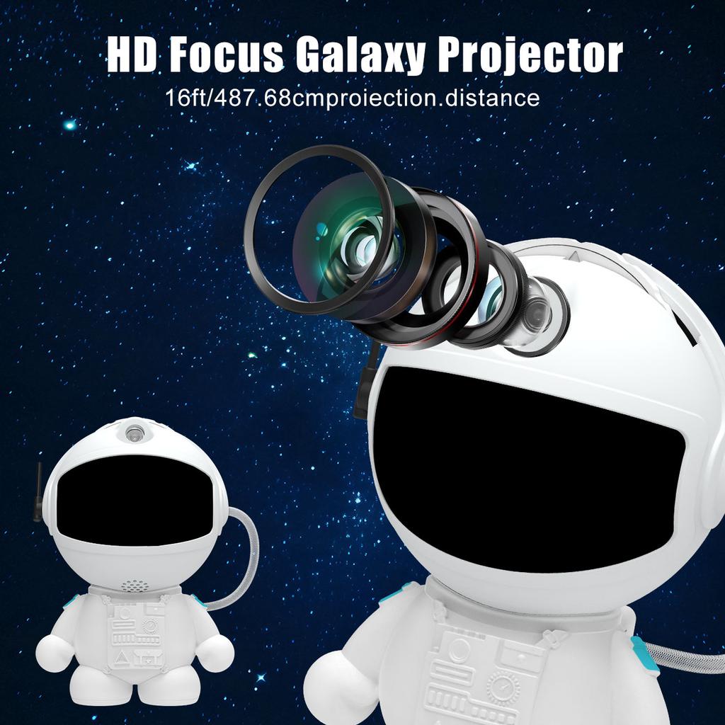1PC Astronaut Galaxy Projection Night Light 360 °Adjustable Starry Sky Atmosphere Lamp for Ceiling Bedroom Decor Birthday Gift