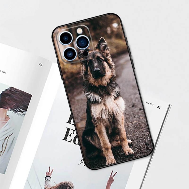 Deutscher Schäferhund-Telefonkasten für iPhone 11 12 13 14 15 Pro Max Plus 12 13 Mini 7 8 SE X XR XS MAX Abdeckungsschale