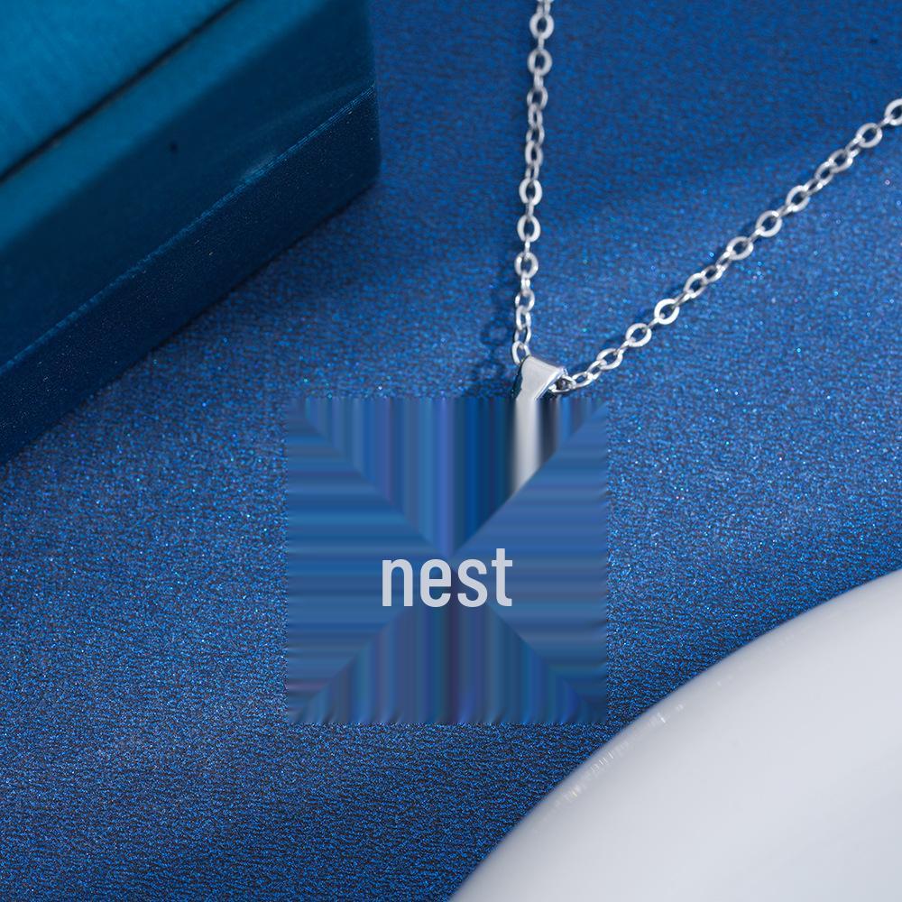 Titanium Steel Star Pendant Necklace with Rhinestone Inlay for Women