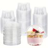 35Pcs Transparent Plastic Dessert Cups, Reusable Party Tableware for Birthday Wedding Ice Cream Cake