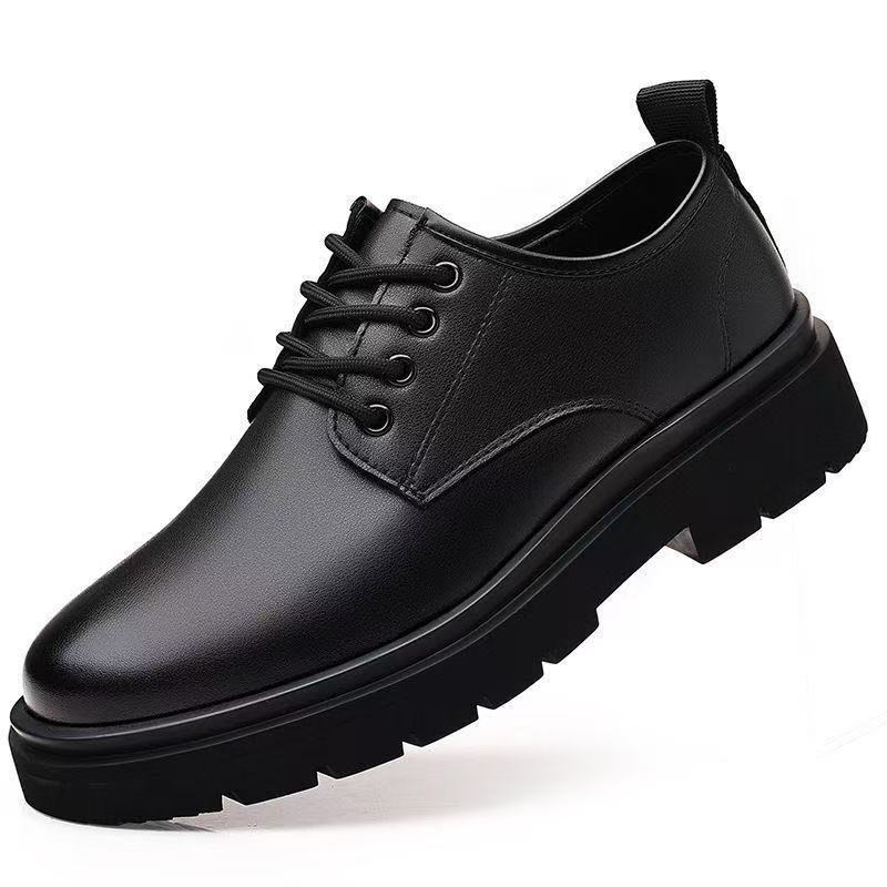 [Crown Leather Shoes] Men's Leather Shoes Men's Casual Leather Shoes Comfortable and Breathable Men's Shoes Work Shoes Tooling Shoes Rain Shoes