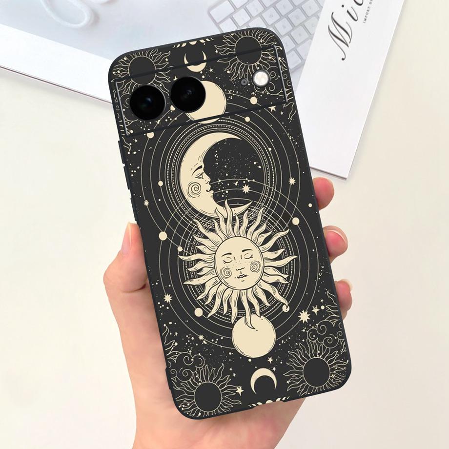 Für Google Pixel 7 Pro Hülle Weiche Silikon Handyhülle Für Pixel7 Google 7Pro Stoßfänger Niedliche Mode Cartoon Hülle Katze Mond Nacht Tasche