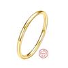 Cbtb Silver S925 Simple Fashion Wedding Ring Plated with Gold Birthday Anniversary Couple Luxury Jewelry