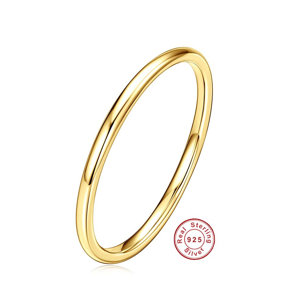 

Cbtb Silver S925 Simple Fashion Wedding Ring Plated with Gold Birthday Anniversary Couple Luxury Jewelry 4