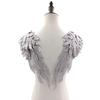 2Pcs/Pair Embroidery Angel Wing Applique Sewing Flower Collar Patch for Wedding Party Gown Bridal Dress Clothes DIY Crafts