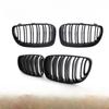 1Pair Car Front Bumper Kidney Grille For BMW E81 E87 E82 E88 128i 130i 135i 2008-2013 Glossy Black Double Line Racing Grill