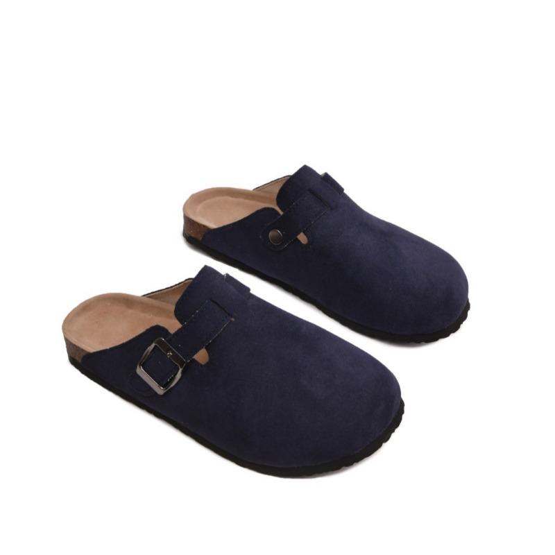 Baotou Halvtofflor Dam Vår och Sommar Mode Mångsidiga och Bekväma Platta Damskor Matta Tofflor