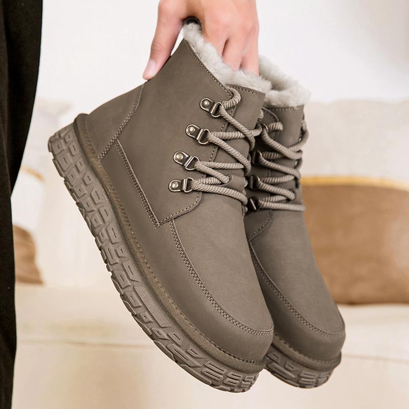 The Latest Autumn and Winter Thick Soled Snow Boots with High Tops and Warm Cotton Shoes Thick Men's Cold and Frost Resistance