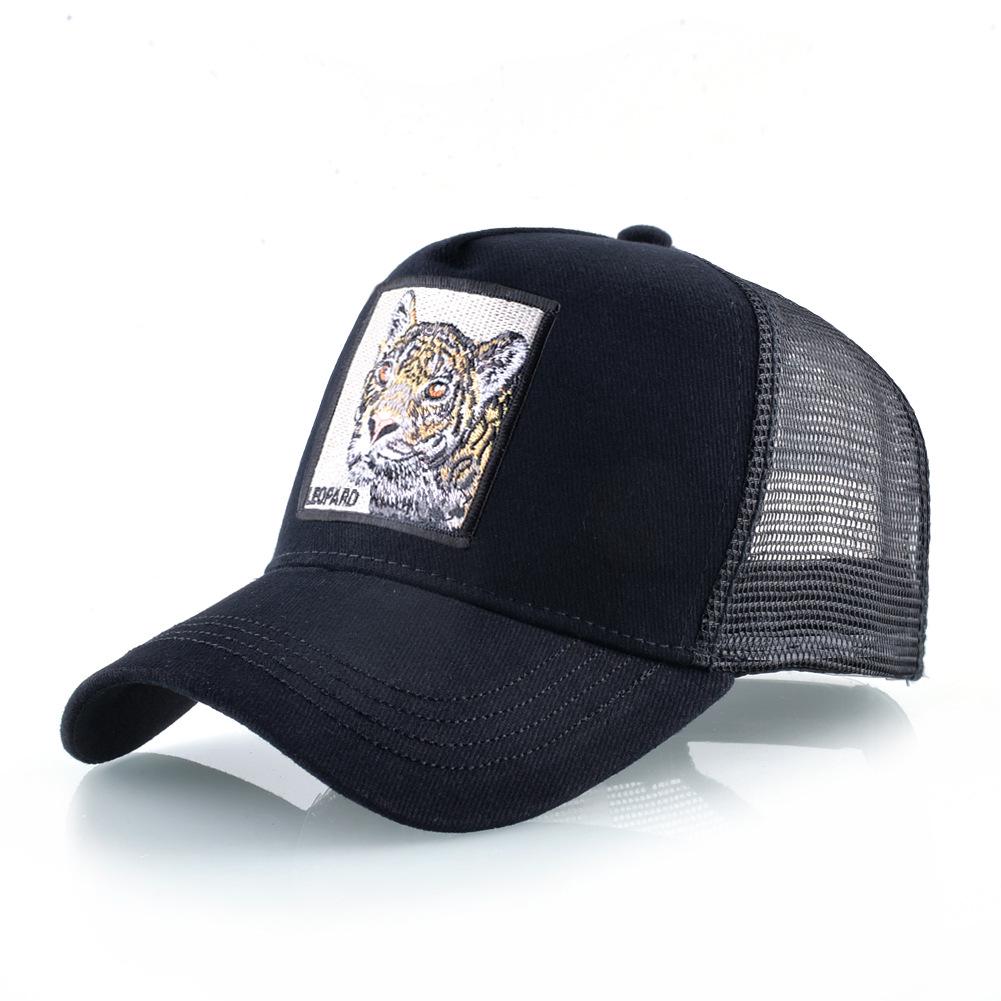 Unisex Leopard Embroidery Mesh Baseball Cap - Summer Sun Protection & Outdoor Sports Hat