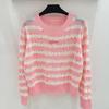 Trendy Knitted Sacai Nanyou European Stripe Crochet Long Sleeve with Colorful Dots for Early Autumn