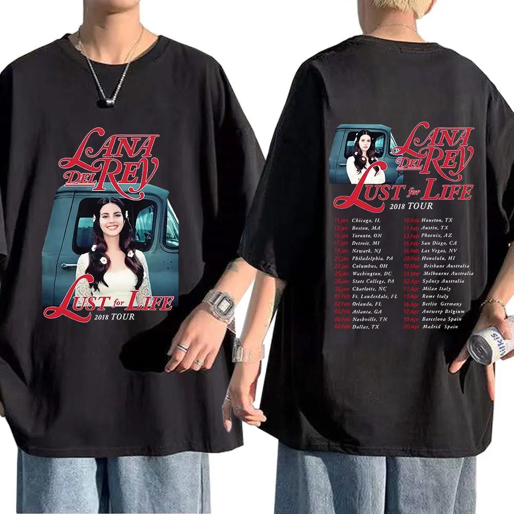 Custom Shirt Singer Lana Del Rey Vintage T Shirt Lust For Life Tour Music Album Unisex Unisex Hip Hop T Shirts Harajuku Streetwear T