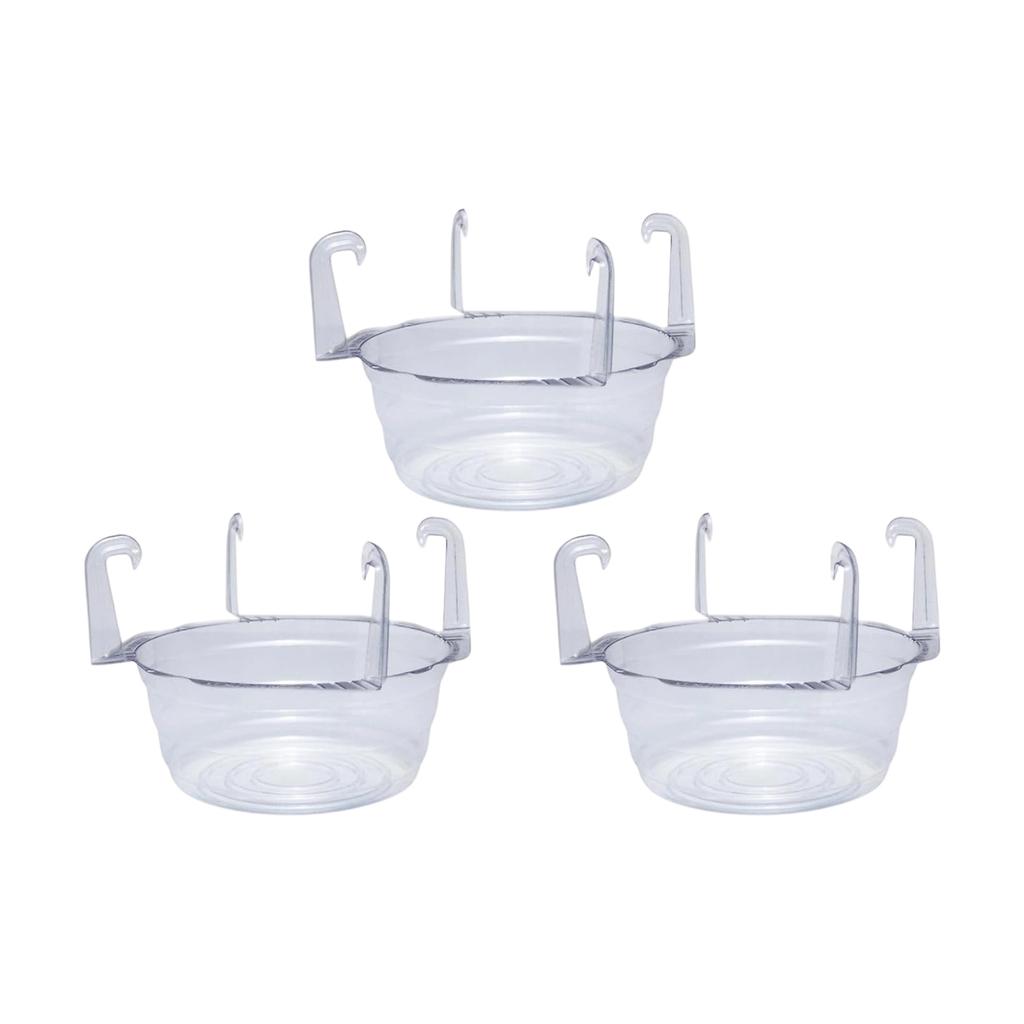 Transparent Plant Pot Saucer with Hanging Hooks Durable Plastic Material Suitable for Indoor Outdoor Use Protects Surfaces from Water Drainage
