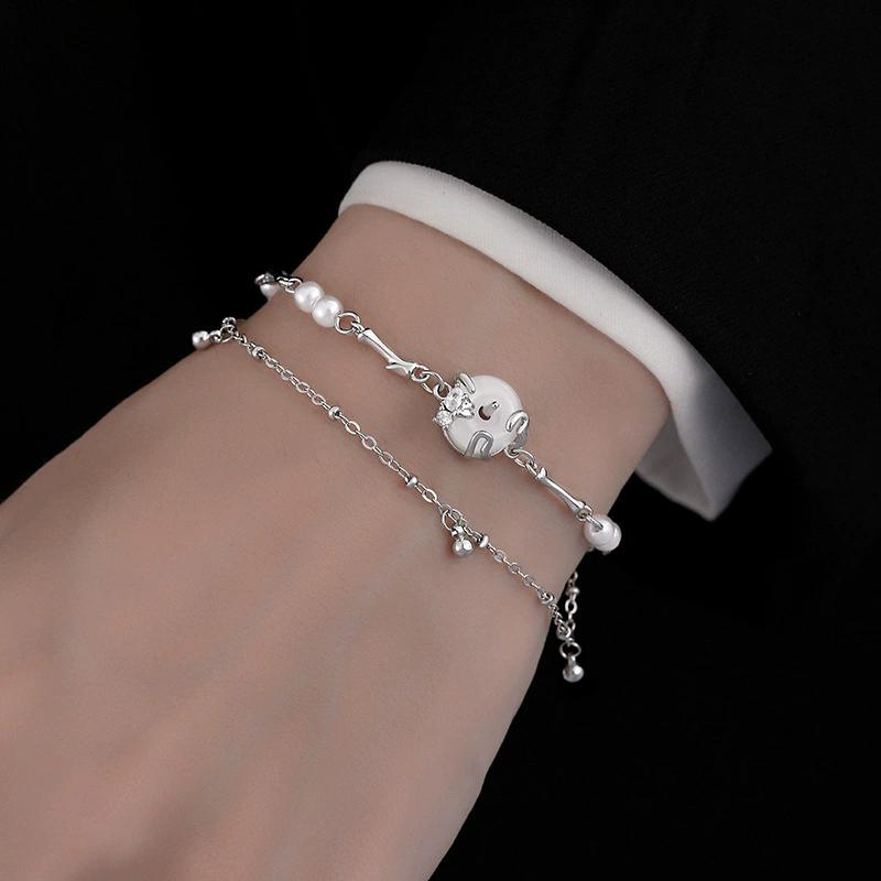 PANJBJ 925 Sterling Silver Feather Adjustable Couple Bangle Gothic Punk Design Women Jewelry Gift Lucky Bracelet Dropshipping