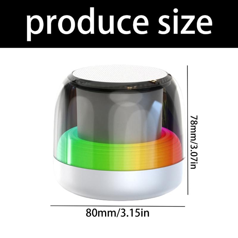 Portable Bluetooth-compatible Speaker With 360°Surround Sound Deep Bass Led Lights 800mAh Battery USB TF Card Support For Outdoor Party