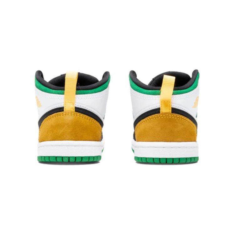 Jordan 1 Mid SE White Laser Orange Lucky Green TD BQ6933-101
