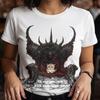 Evil Kitty Throne T-Shirt | Dark Fantasy Illustration