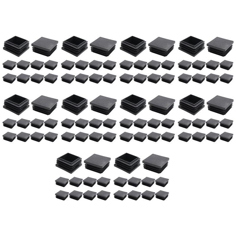 ABWR-100 Pcs Plastic Square Blanking End Cap Tubing Tube Inserts 38Mm X 38Mm чёрный