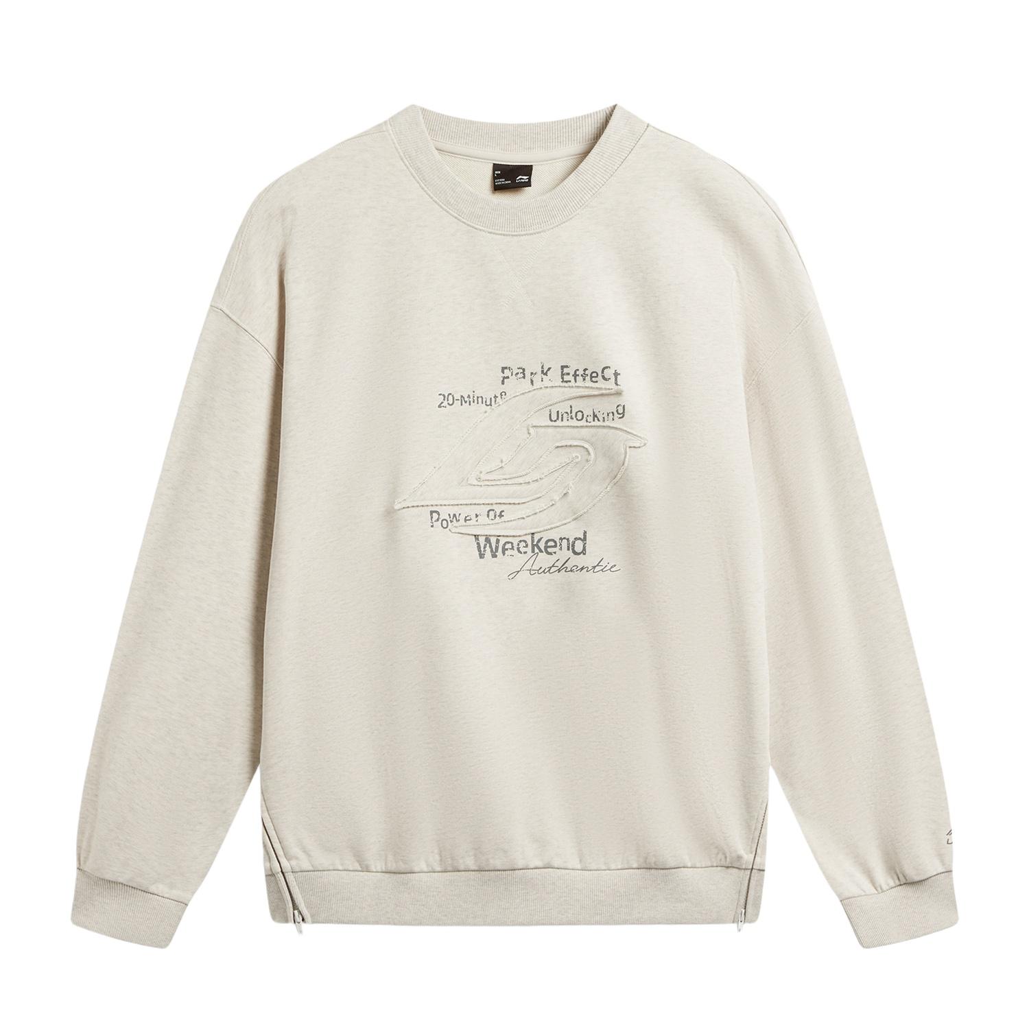 Li Ning Серия спортивного образа жизни Повседневная толстовка с круглым вырезом и логотипом Женская толстовка AWDW376-8 2XL