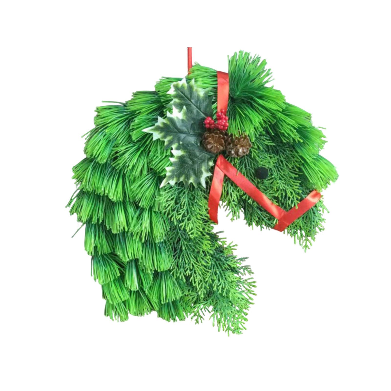 

Рождественская подвеска на дверь в виде лошадиной головы, ПВХ, украшение для двери, украшение входной двери на Рождество, креативные подвески в виде лошадиной головы One Size