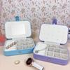 Travel Jewelry Storage Box with Mirror Solid Color Simple Earrings Ring Necklace Jewelry Box Double Layer Household Jewelry Box